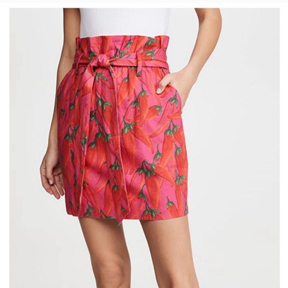 Farm rio Chili pepper print paperbag skirt size M